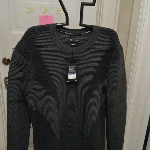 NWT Under Armour Intelliknit Sweater Size XL Black Gray - Picture 5 of 6